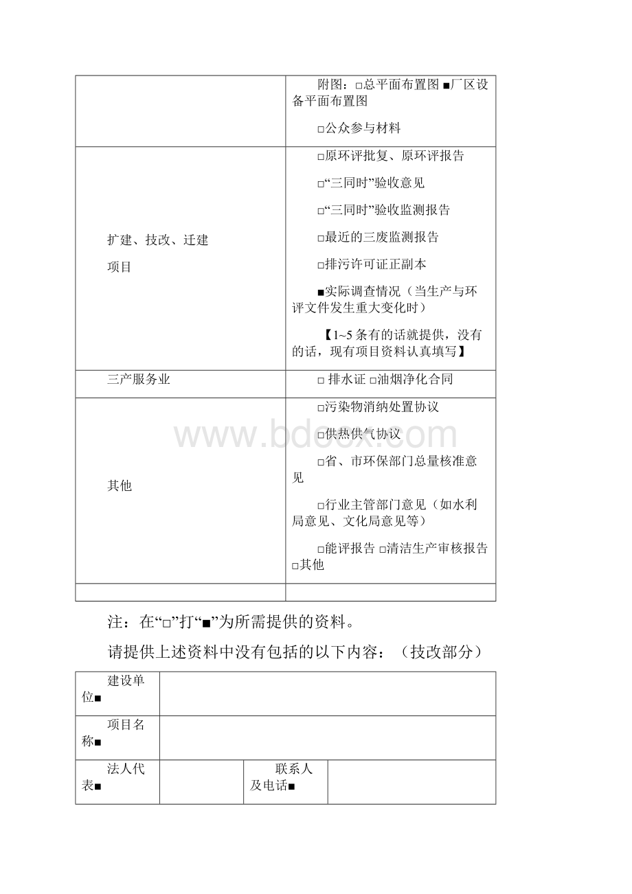 环评所需资料一次性告知单技改项目.docx_第2页