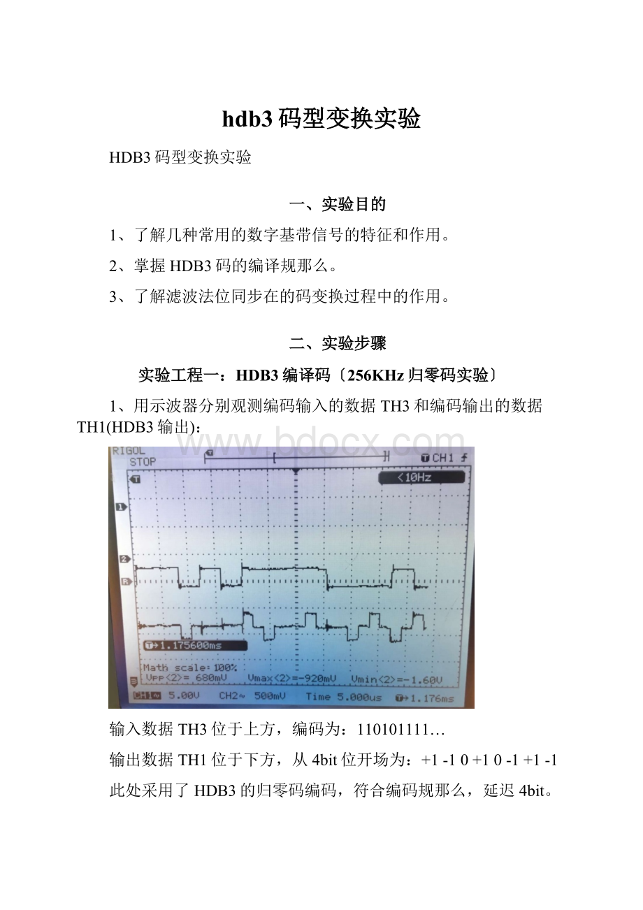 hdb3码型变换实验.docx