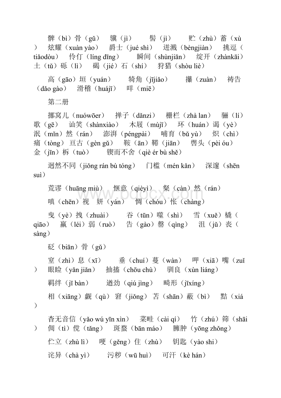 最新人教版初中语文16册字词字音总结.docx_第2页