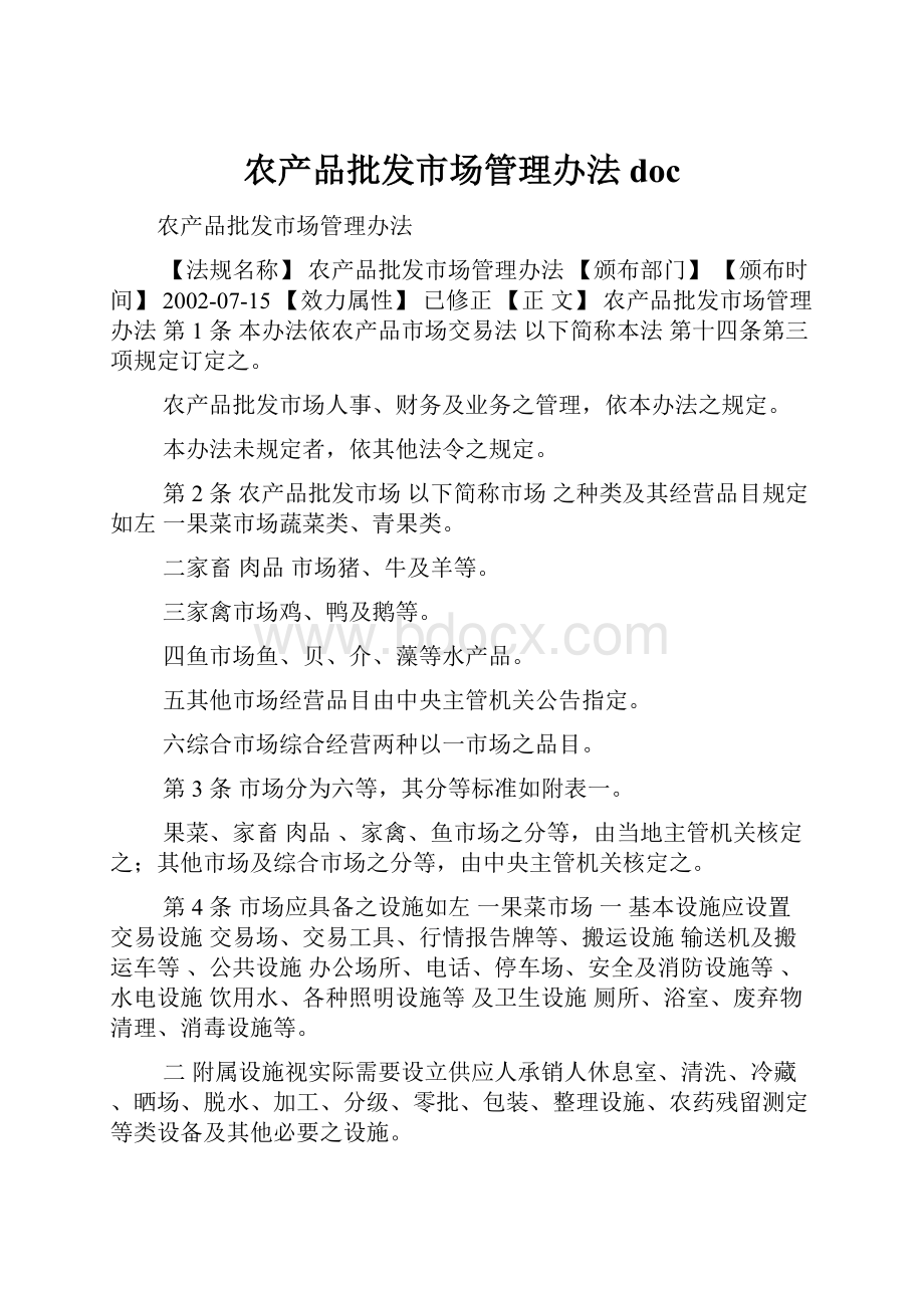 农产品批发市场管理办法doc.docx