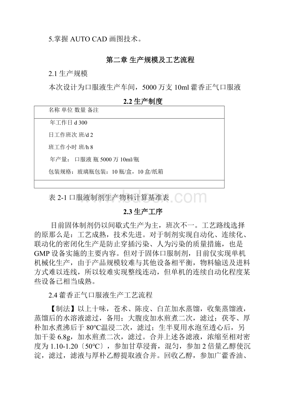 年产万支10ml藿香正气口服液生产工艺设计.docx_第3页