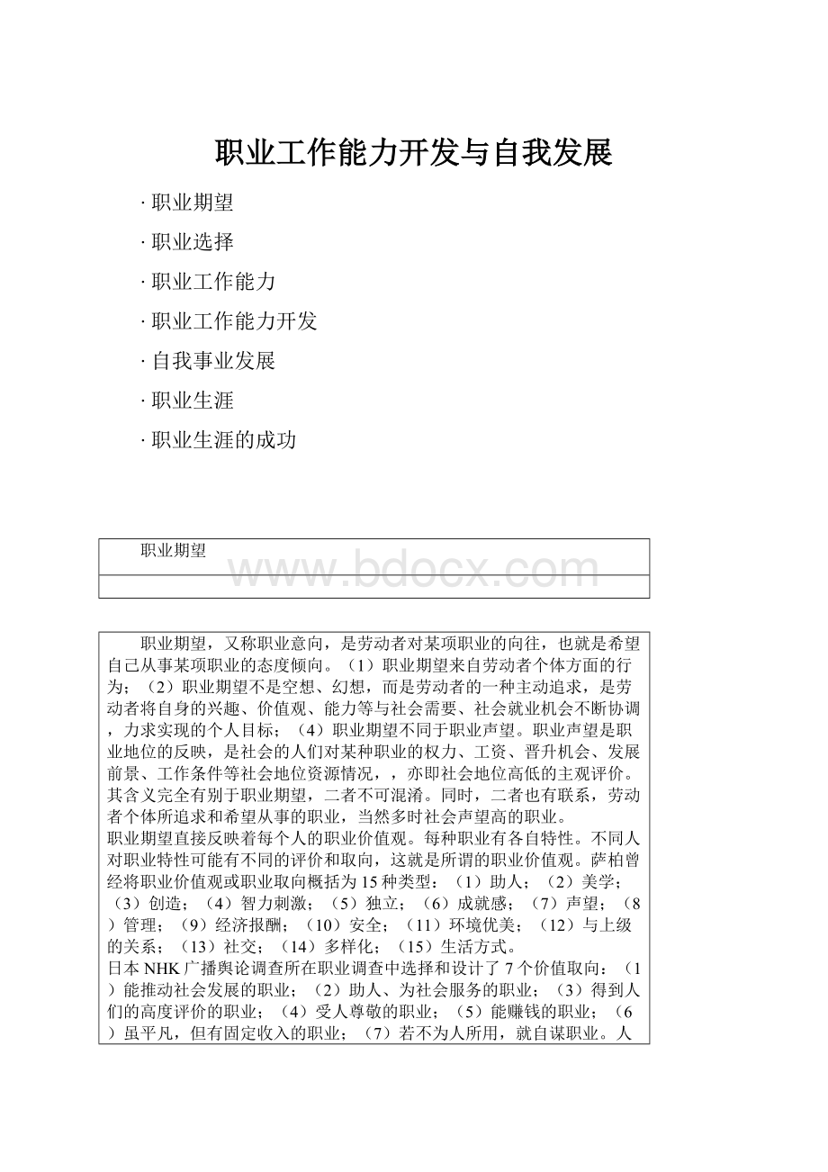 职业工作能力开发与自我发展.docx