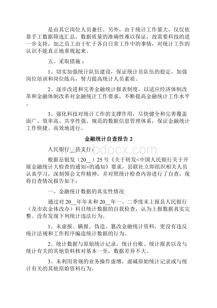 金融统计自查报告.docx_第2页