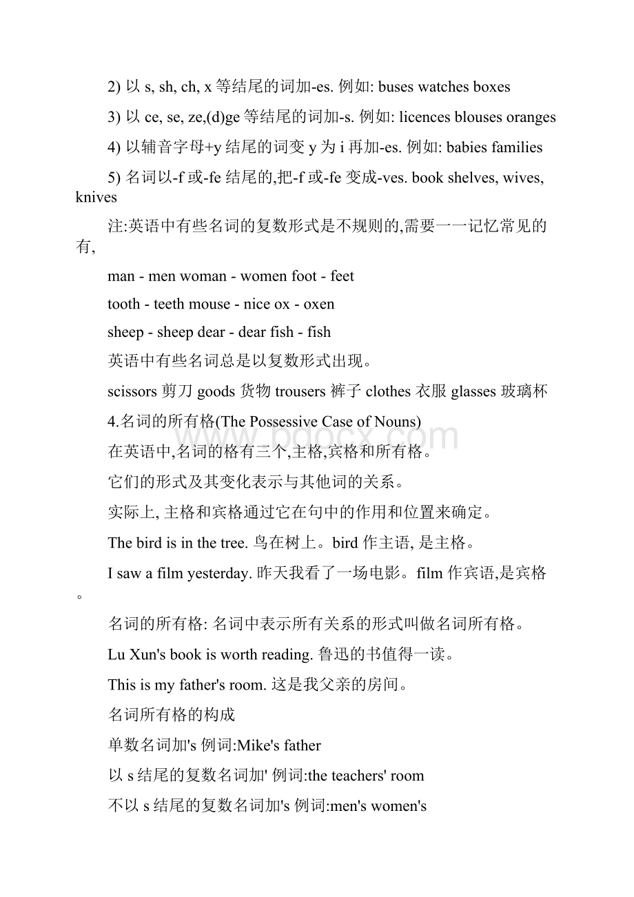 中考初中英语名词讲解与练习 4.docx_第3页