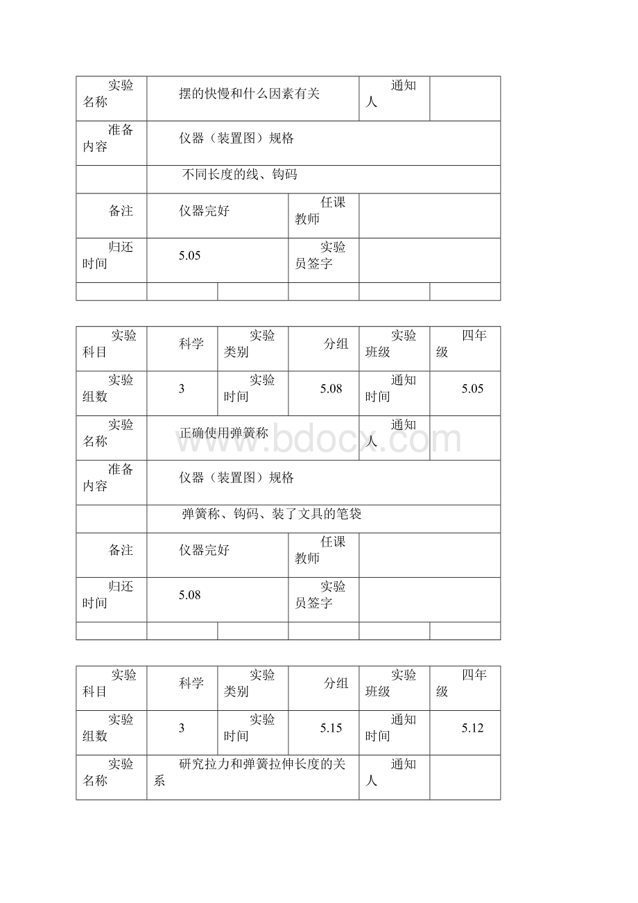 苏教版四年级科学下册分组实验报告单.docx_第3页