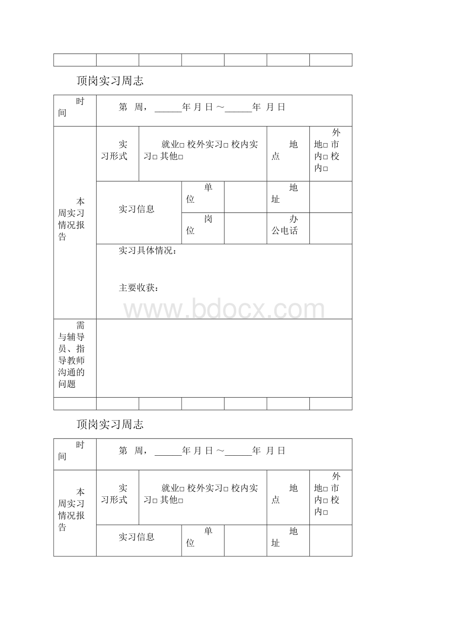 表1建筑工程技术专业顶岗实习考核手册.docx_第3页