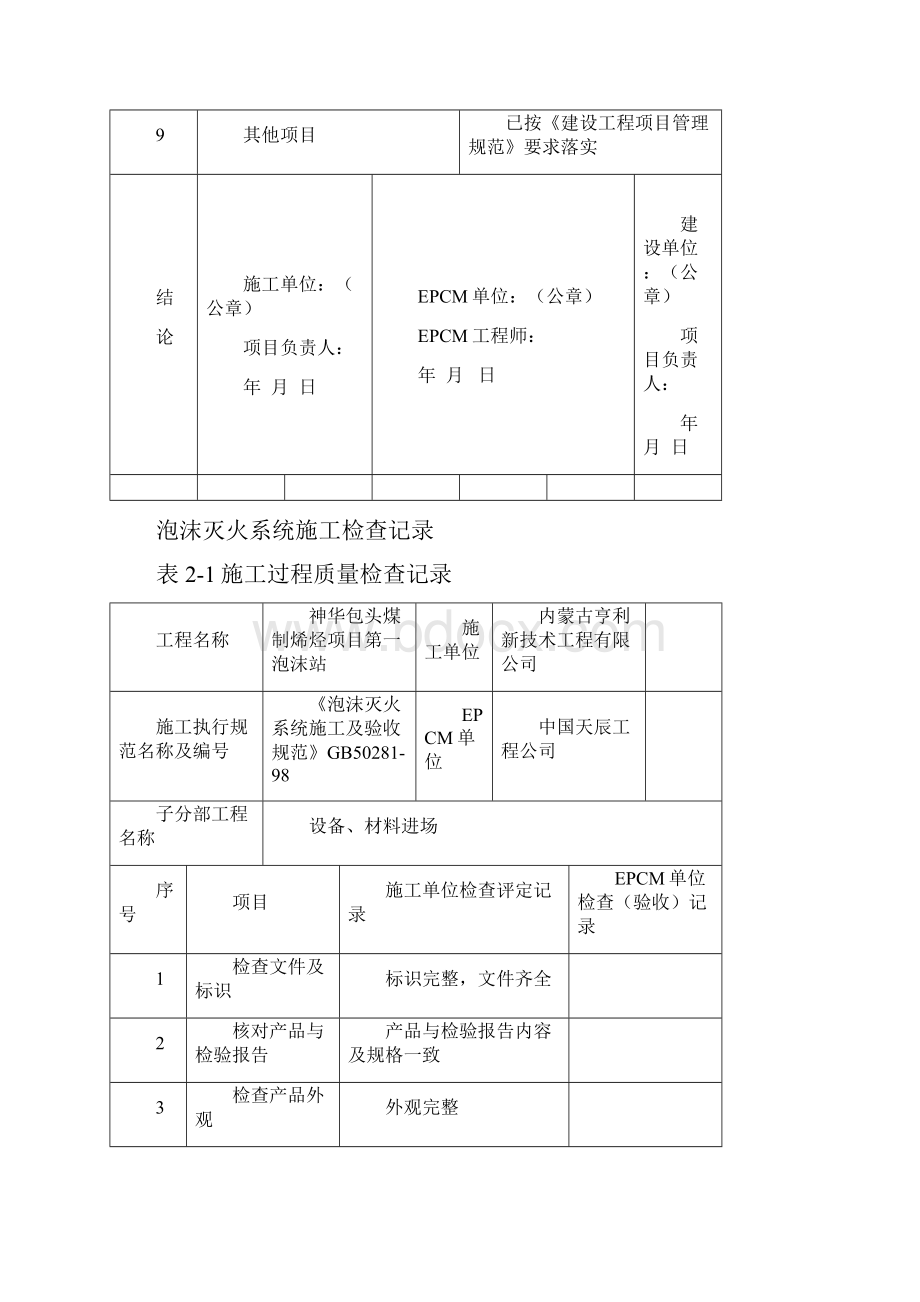 泡沫灭火系统施工检查记录资料.docx_第2页