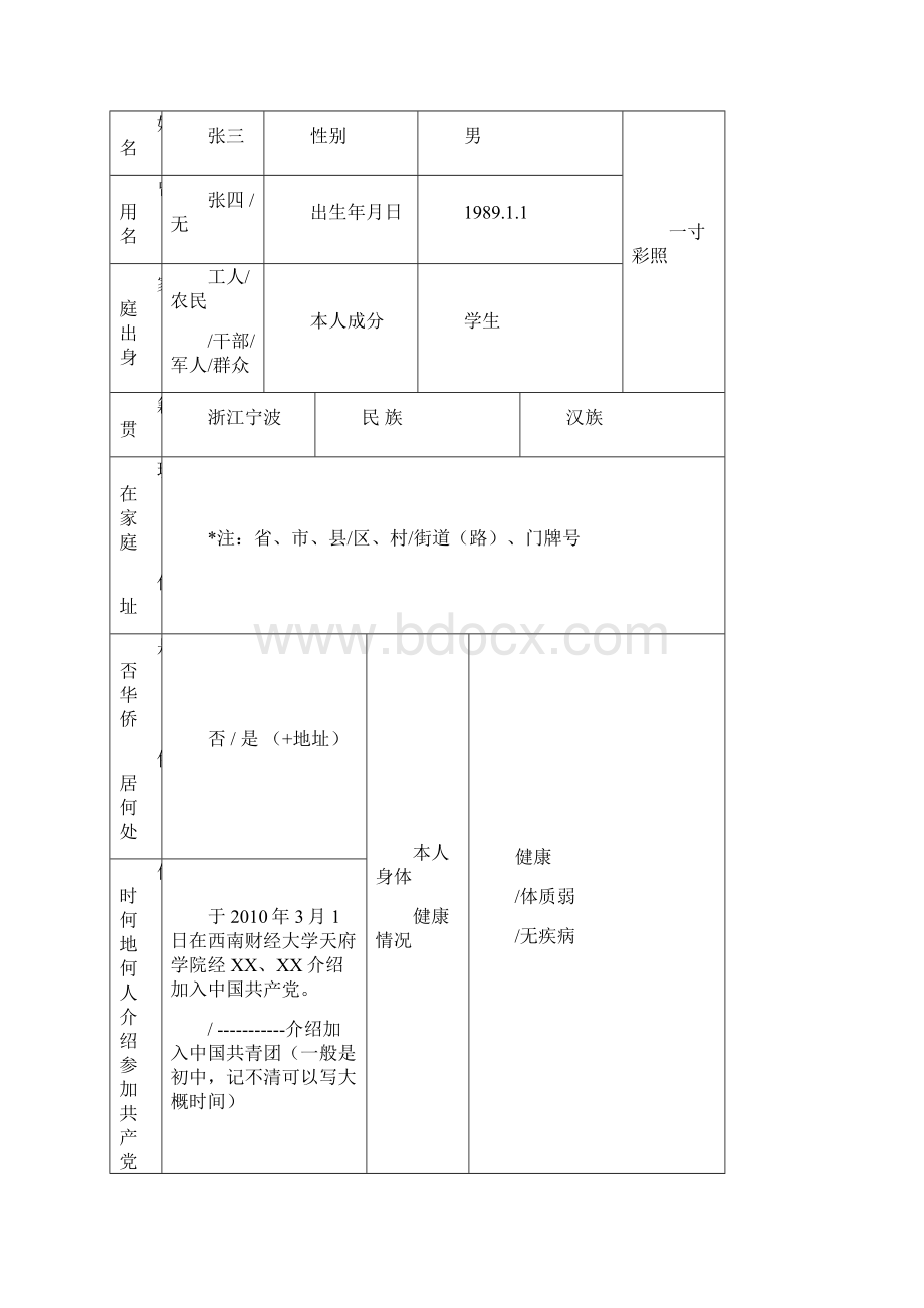 高等学校毕业登记表填写参考模板.docx_第2页