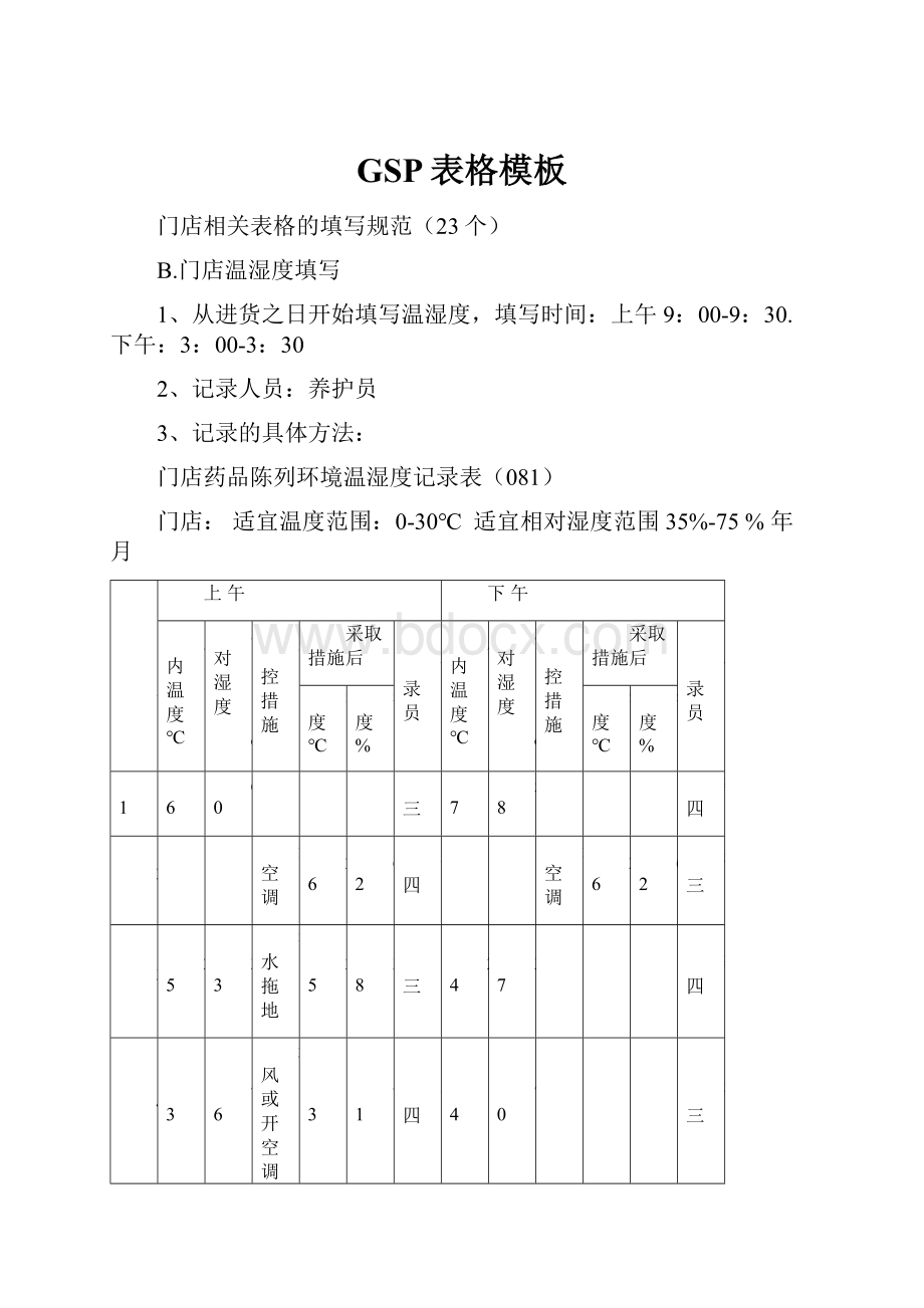 GSP表格模板.docx