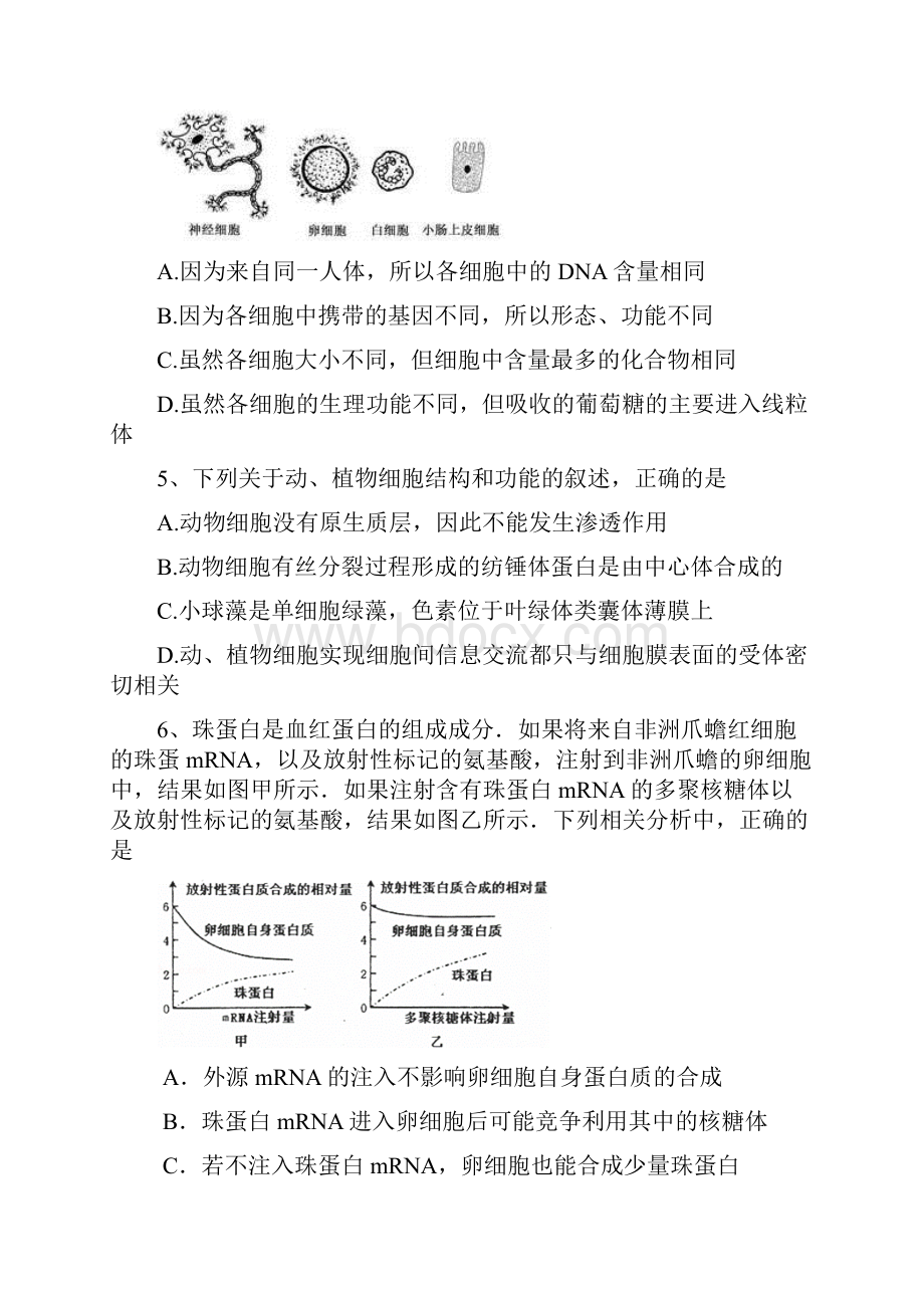 届黑龙江省哈尔滨师范大学附属高三月考生物试题.docx_第2页