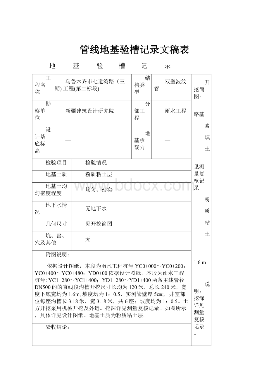 管线地基验槽记录文稿表.docx