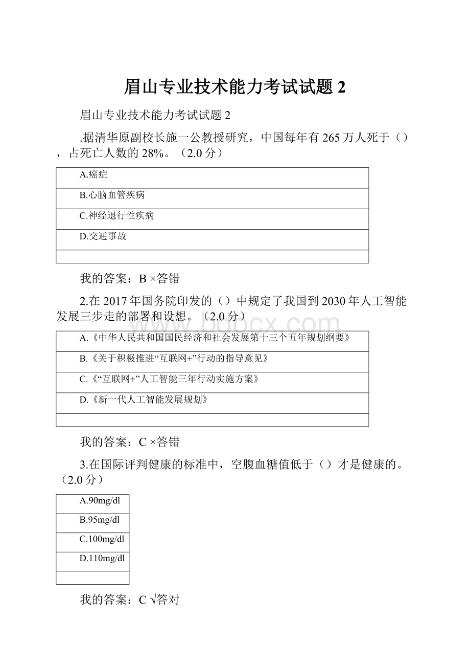 眉山专业技术能力考试试题2.docx