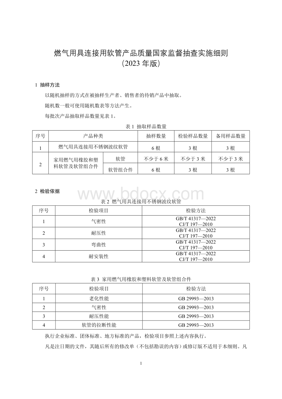 39 燃气用具连接用软管产品质量国家监督抽查实施细则（2023年版）.doc