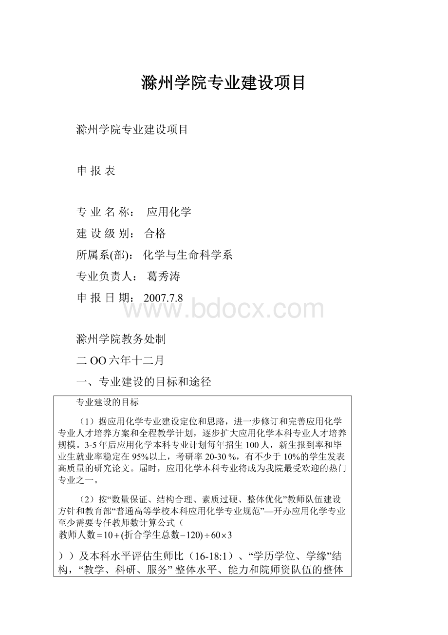 滁州学院专业建设项目.docx_第1页