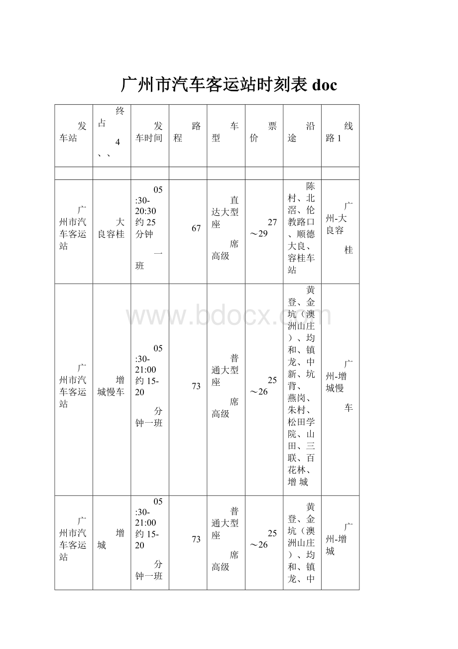 广州市汽车客运站时刻表doc.docx_第1页