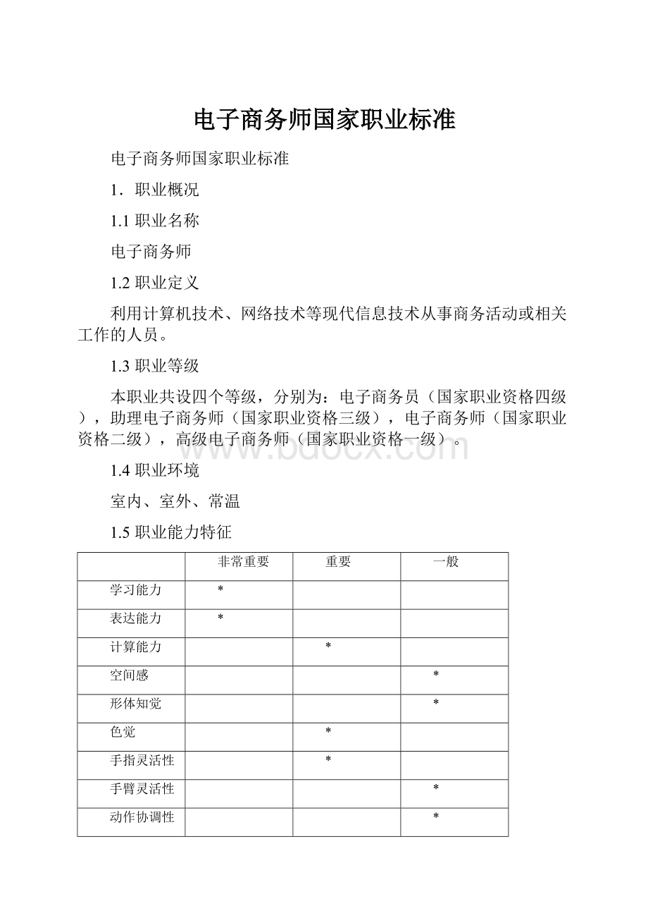 电子商务师国家职业标准.docx_第1页