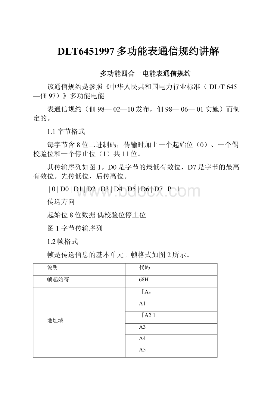 DLT6451997多功能表通信规约讲解.docx