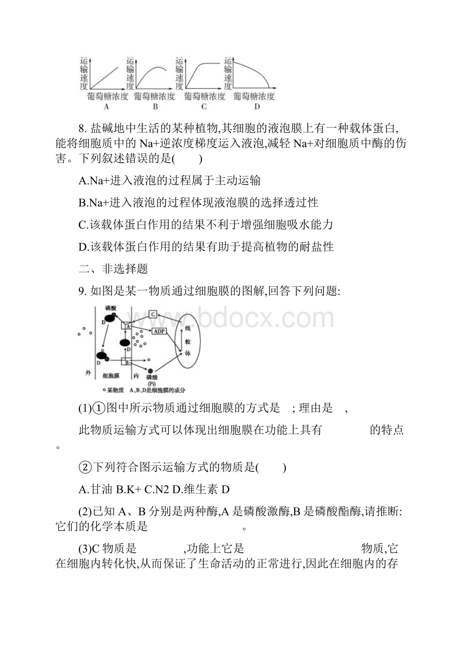 高一上学期生物必修1过关检测13 含答案.docx_第3页