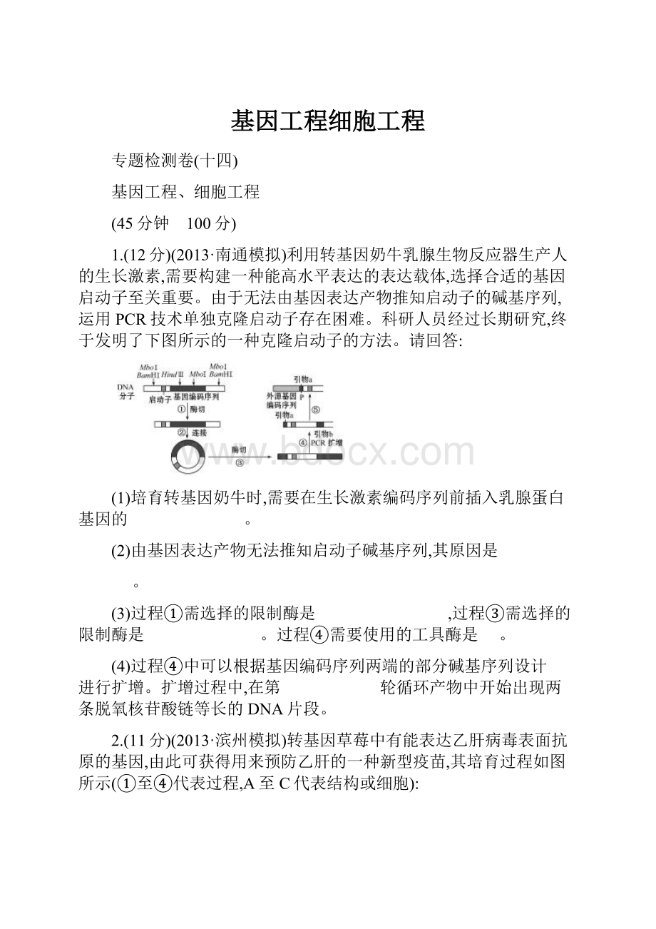 基因工程细胞工程.docx