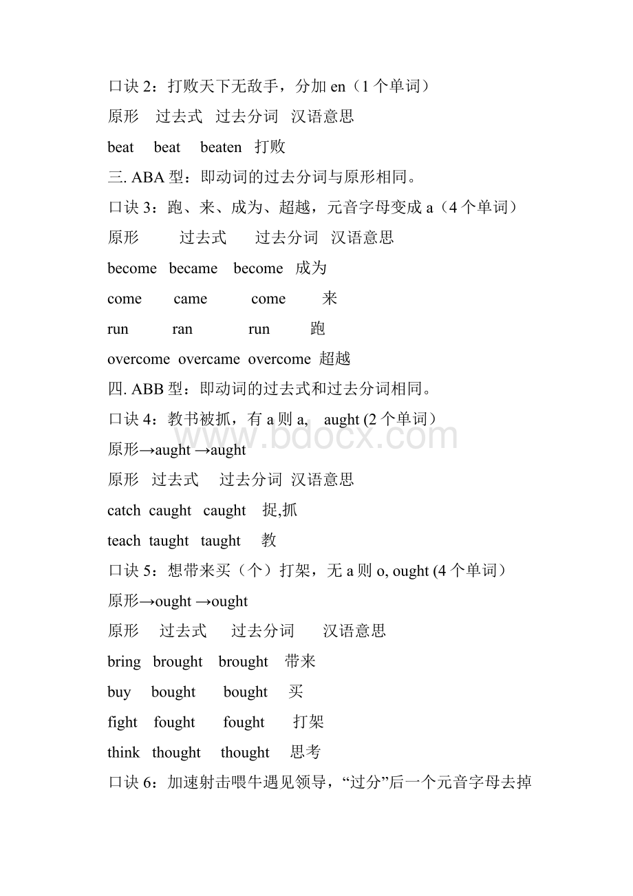 27句口诀记住初中英语所有不规则动词.docx_第2页