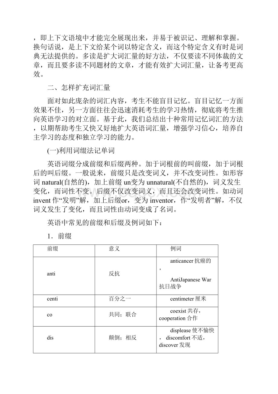 高考英语复习第一板块阅读理解之能力篇第一讲扩充词汇量厚积阅读之基石讲义.docx_第2页