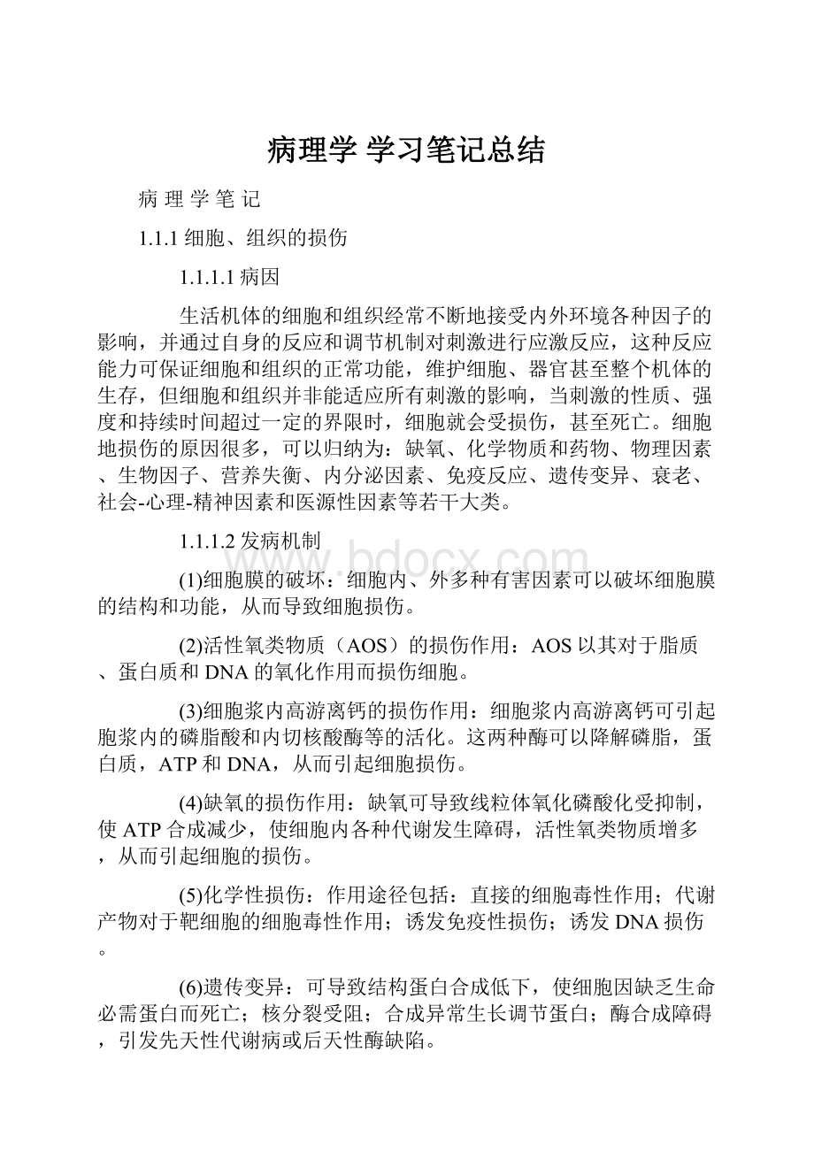 病理学 学习笔记总结.docx