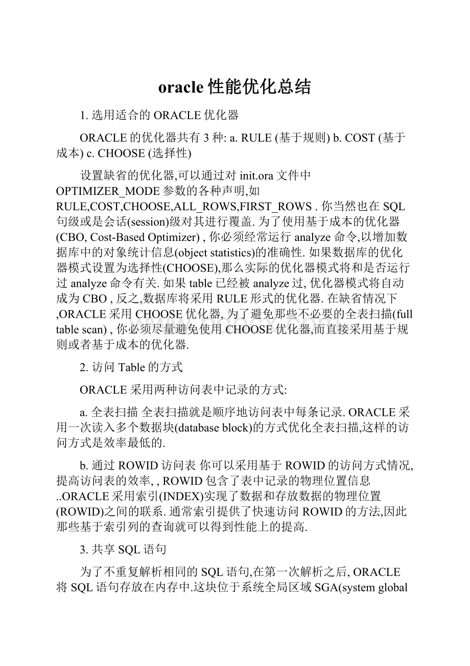 oracle性能优化总结.docx_第1页