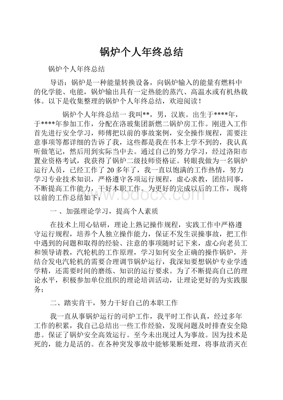 锅炉个人年终总结.docx_第1页