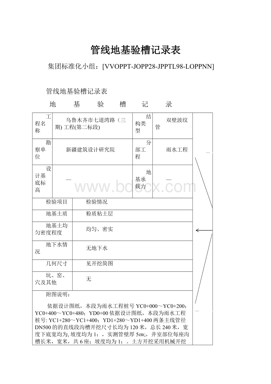 管线地基验槽记录表.docx_第1页