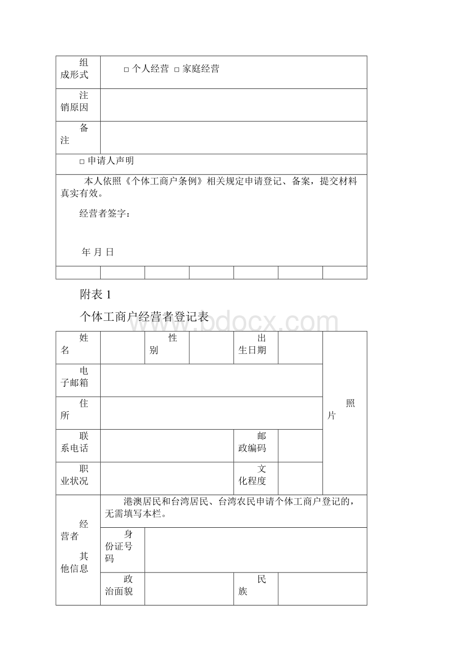 个体工商户申请表格模板.docx_第3页