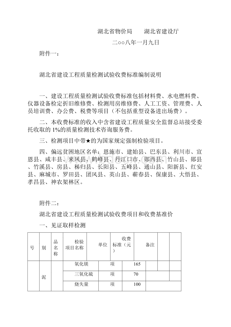 湖北省建设工程质量检测试验收费标准鄂价房服20号.docx_第2页