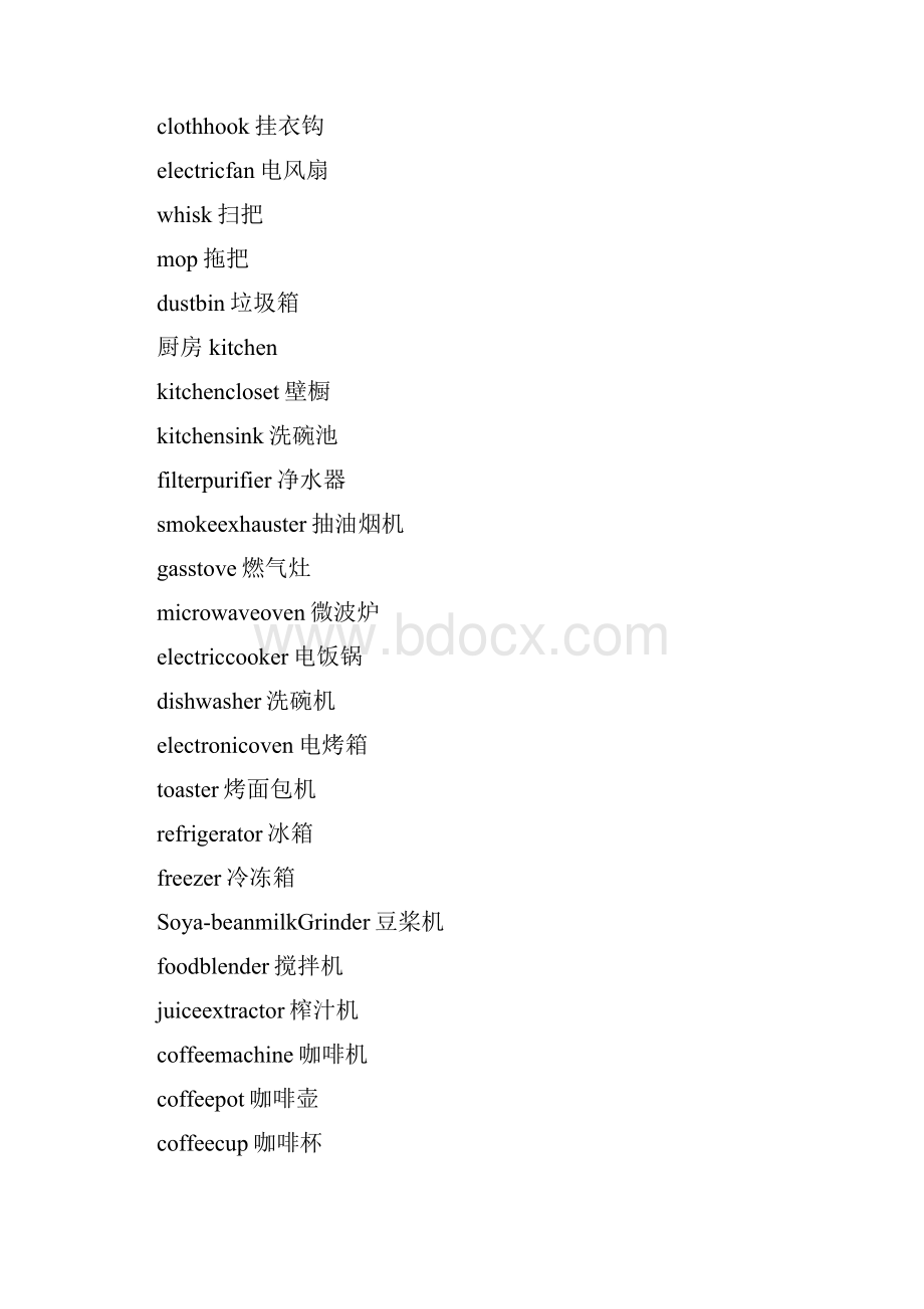 房间用品英语词汇.docx_第2页