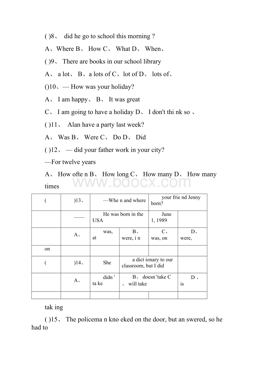七年级下外研版英语单元试题MODULE10测试题.docx_第2页