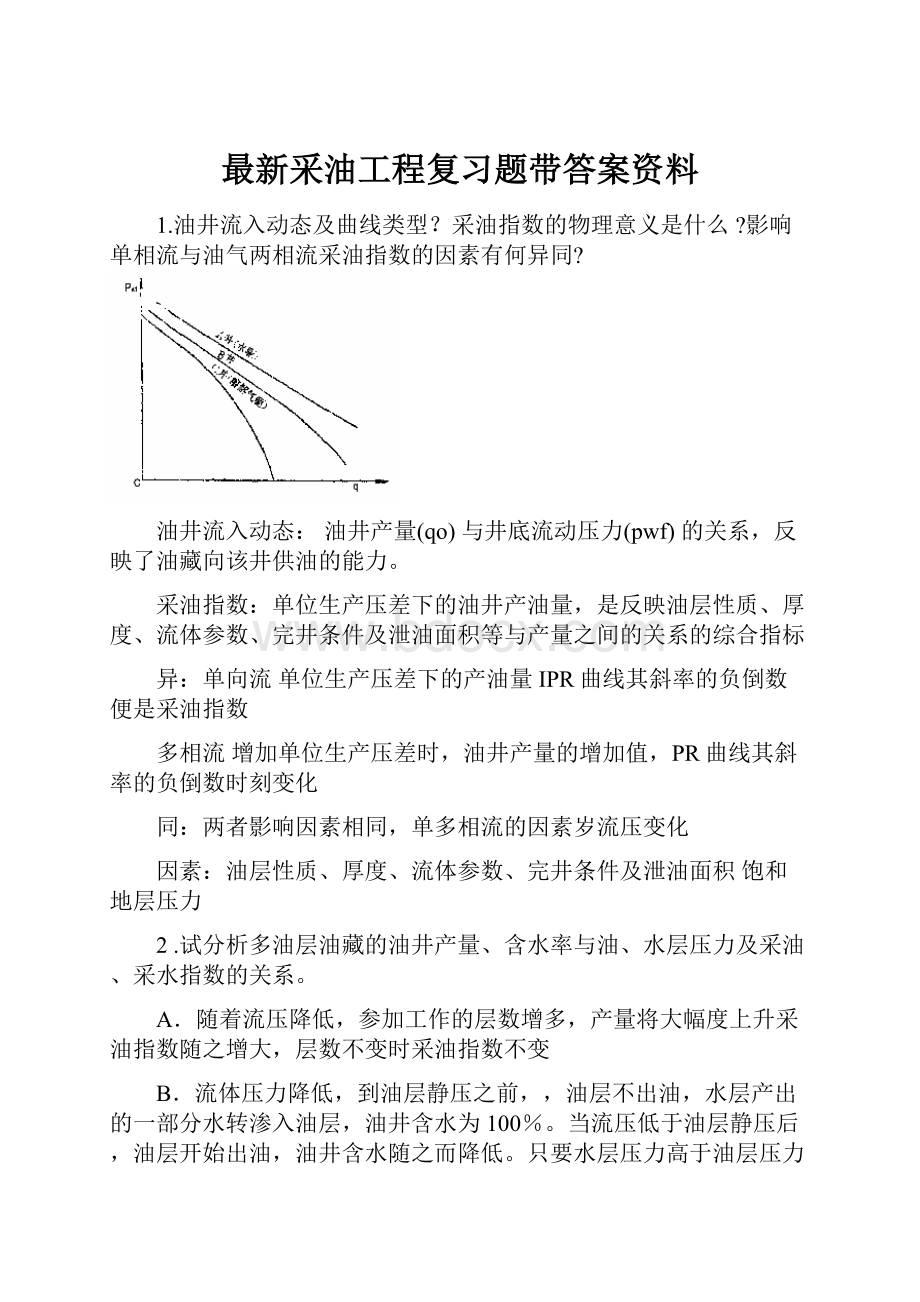 最新采油工程复习题带答案资料.docx_第1页