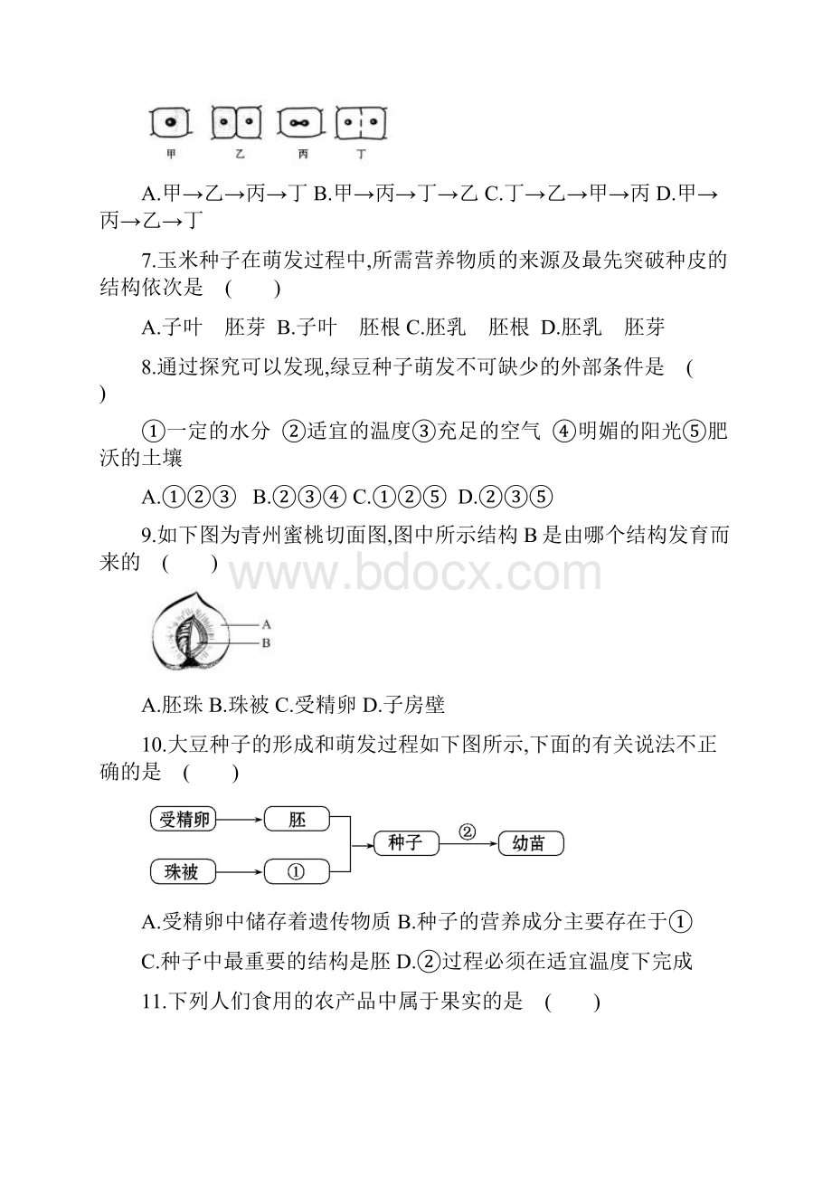 苏教版初中生物七上期末综合检测A.docx_第2页