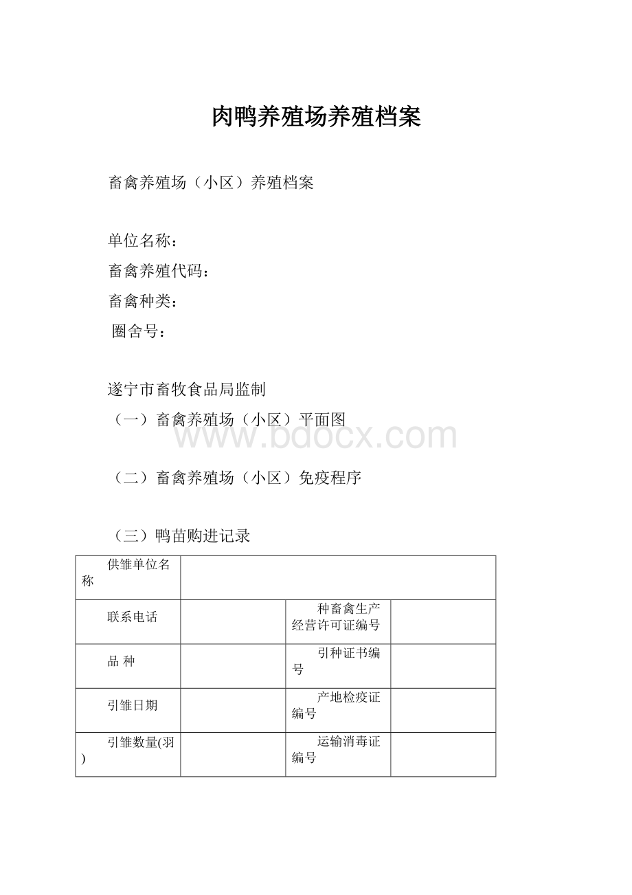 肉鸭养殖场养殖档案.docx