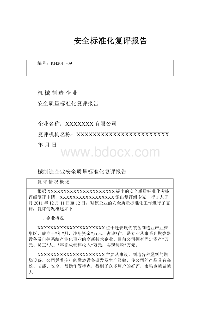 安全标准化复评报告.docx_第1页