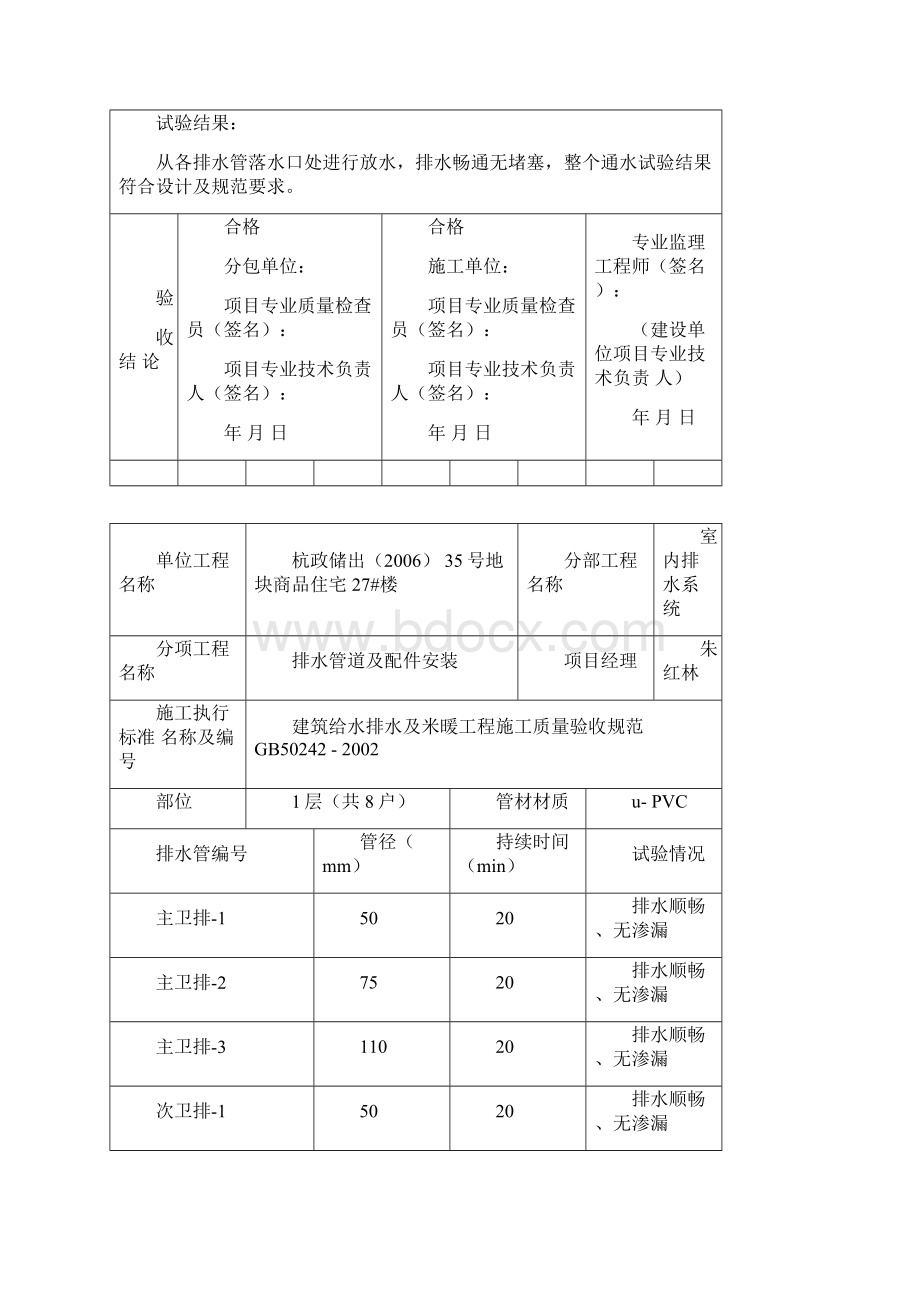 排水管道通水试验记录解析.docx_第2页