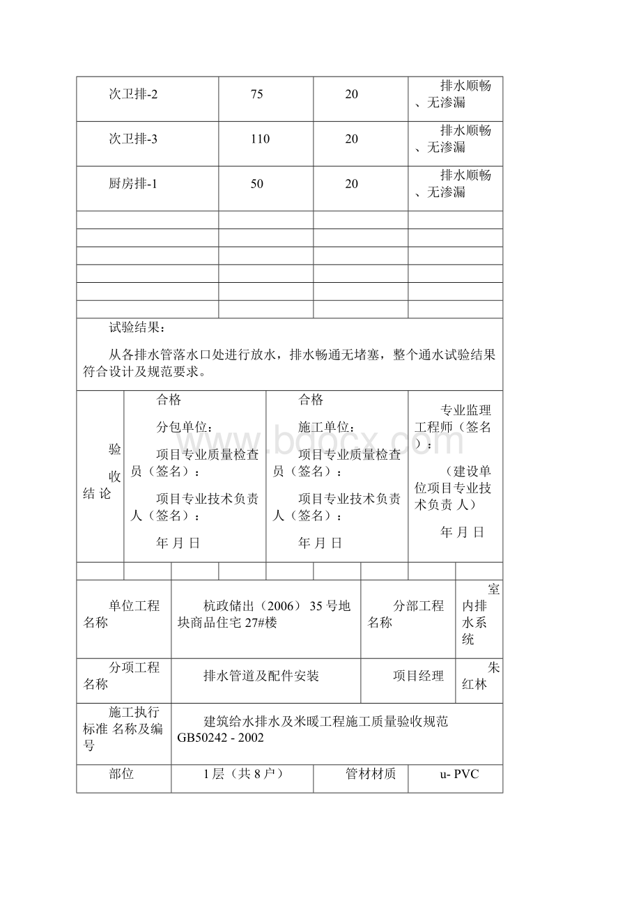 排水管道通水试验记录解析.docx_第3页