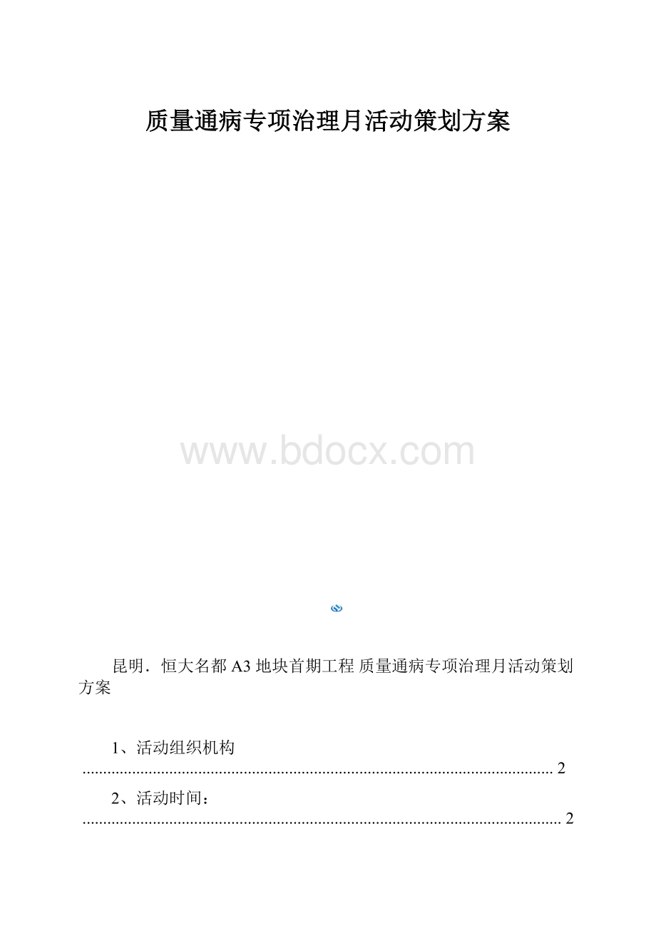 质量通病专项治理月活动策划方案.docx