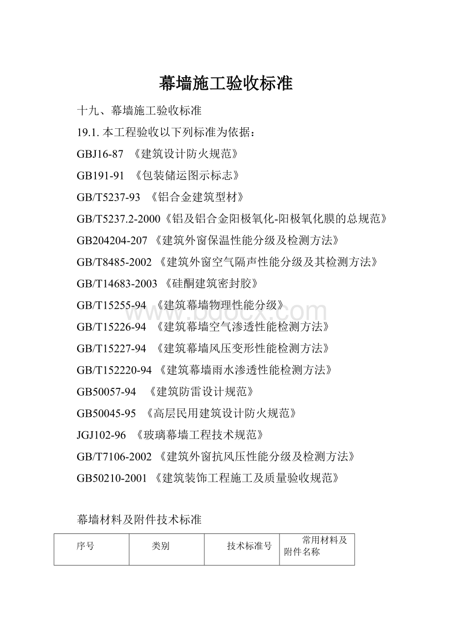 幕墙施工验收标准.docx_第1页