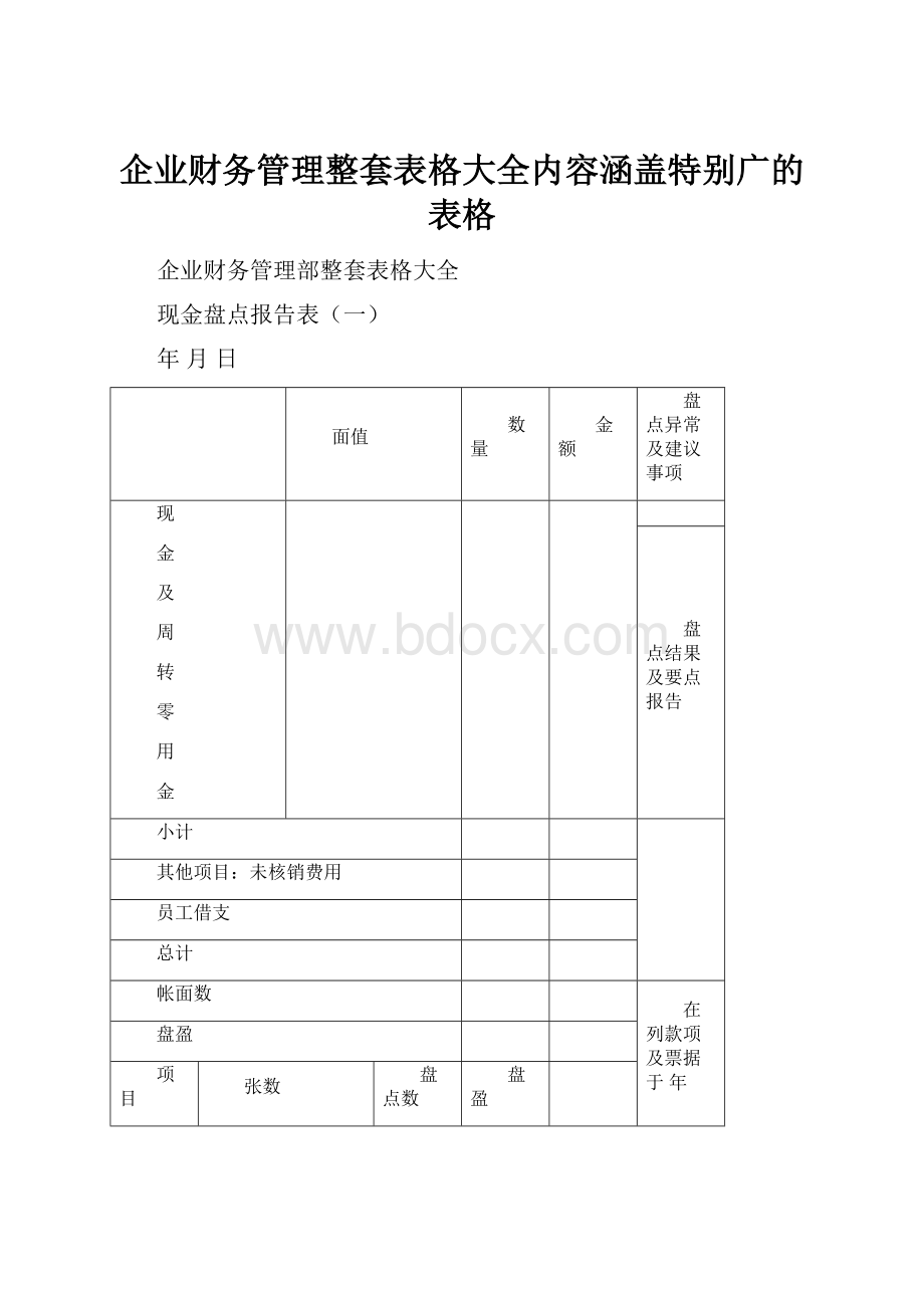 企业财务管理整套表格大全内容涵盖特别广的表格.docx_第1页