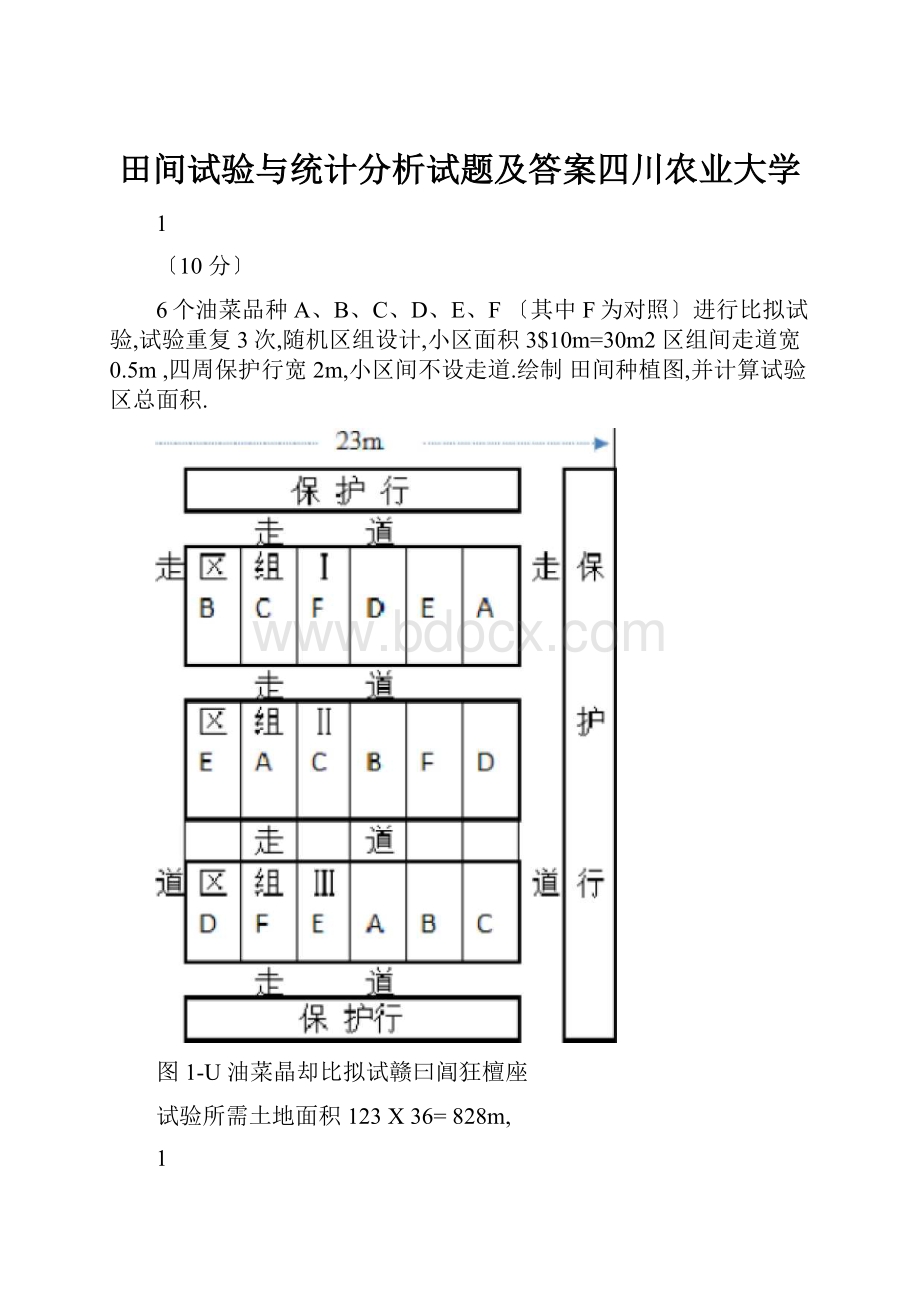 田间试验与统计分析试题及答案四川农业大学.docx