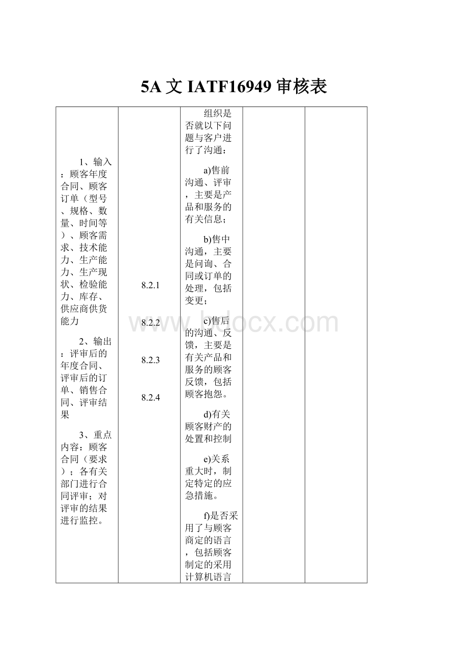 5A文IATF16949审核表.docx_第1页