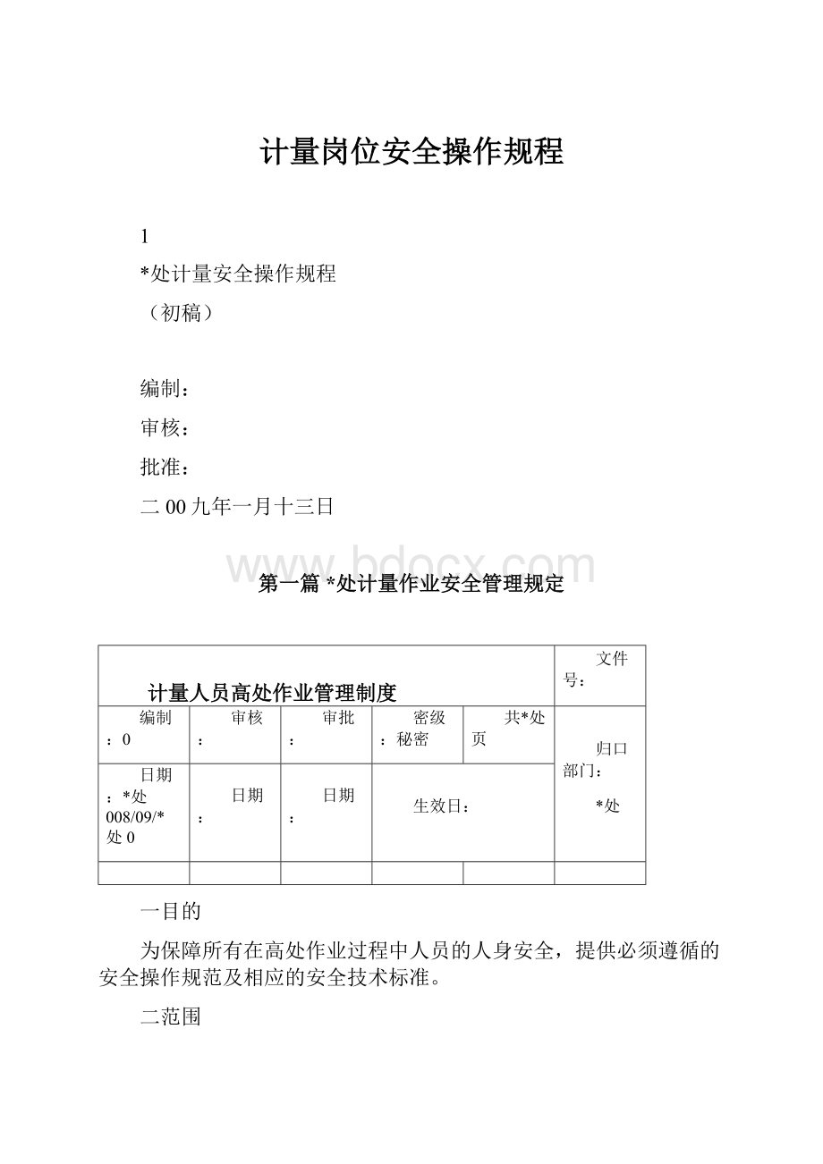 计量岗位安全操作规程.docx_第1页