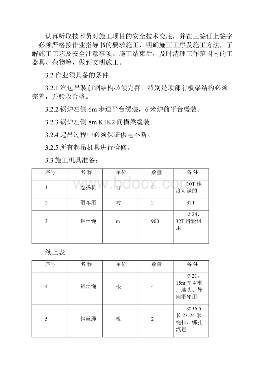 100T流化床锅炉汽包吊装方案要点.docx_第3页