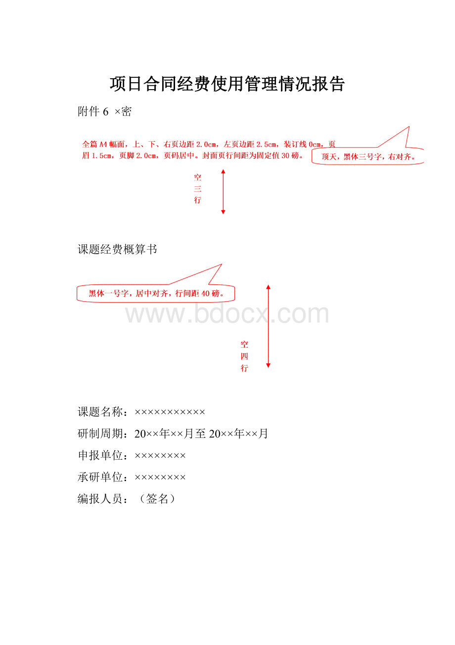 项日合同经费使用管理情况报告.docx_第1页