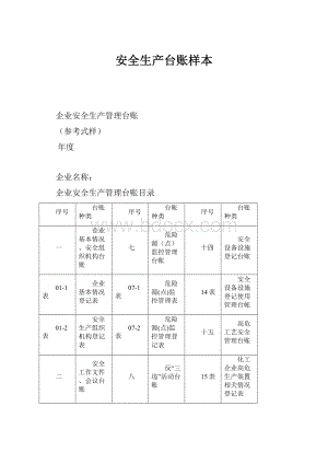 安全生产台账样本.docx