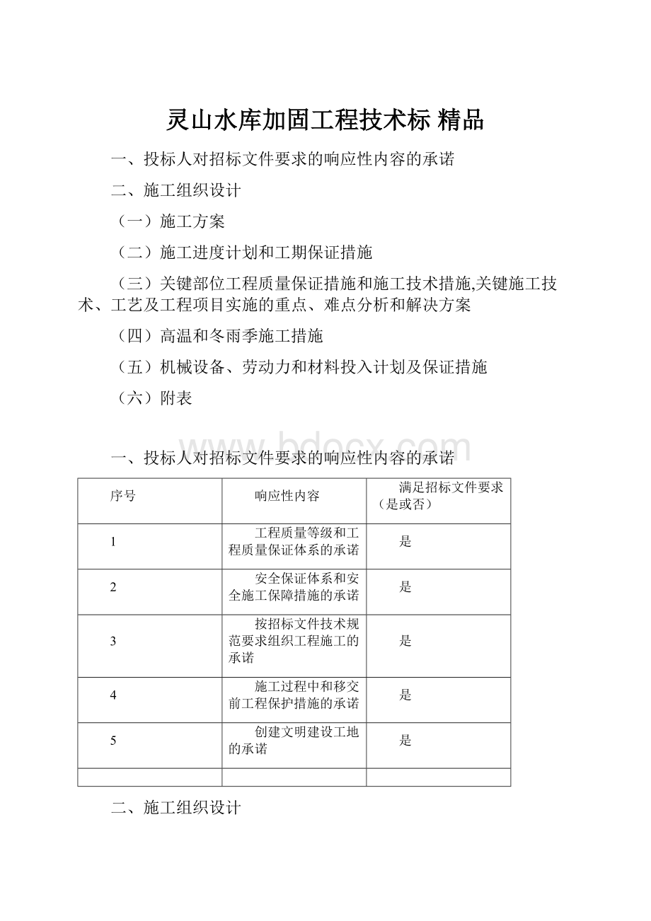 灵山水库加固工程技术标 精品.docx