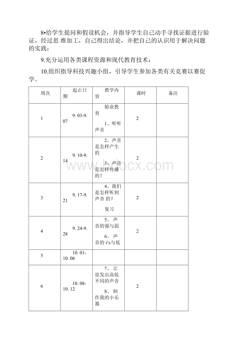 新教材完整版教科版小学四年级科学上册教学计划及进度表.docx_第3页